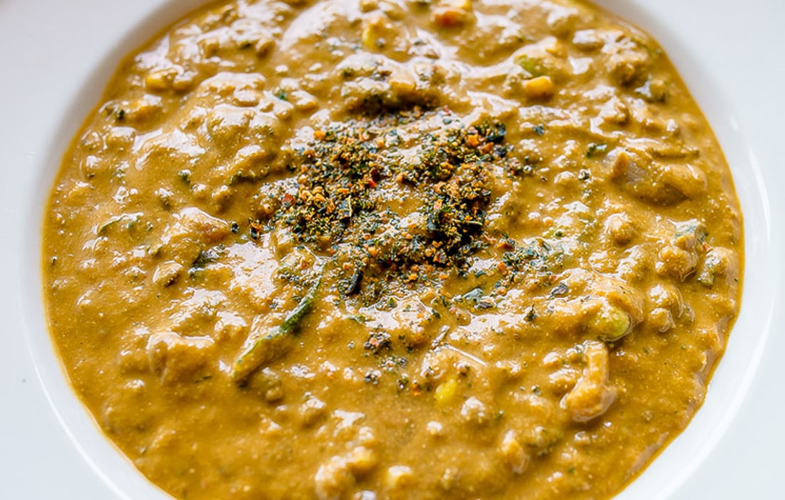 Creamy Lentil, Kale and Lima Bean Soup