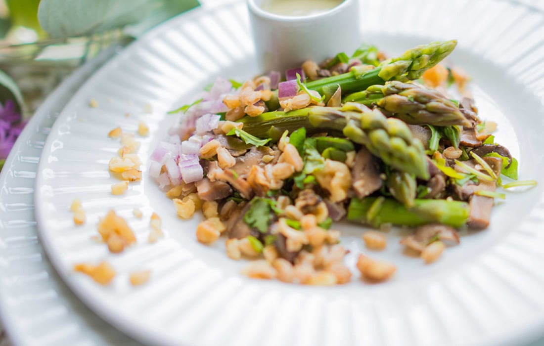 Asparagus, Farro and Mushroom Salad
