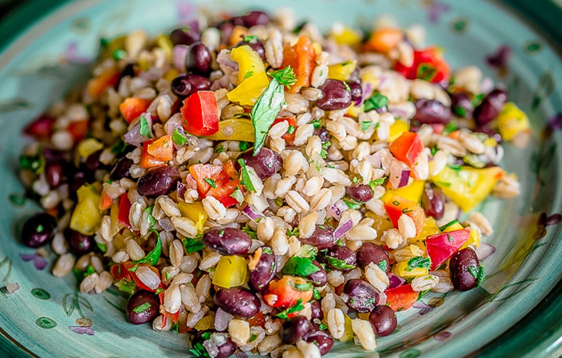Farro with Black Beans and Fresh Herbs