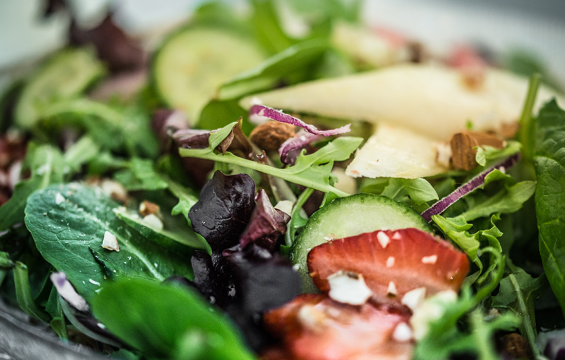 Mixed Greens, Strawberry and Pear Salad with Vinaigrette