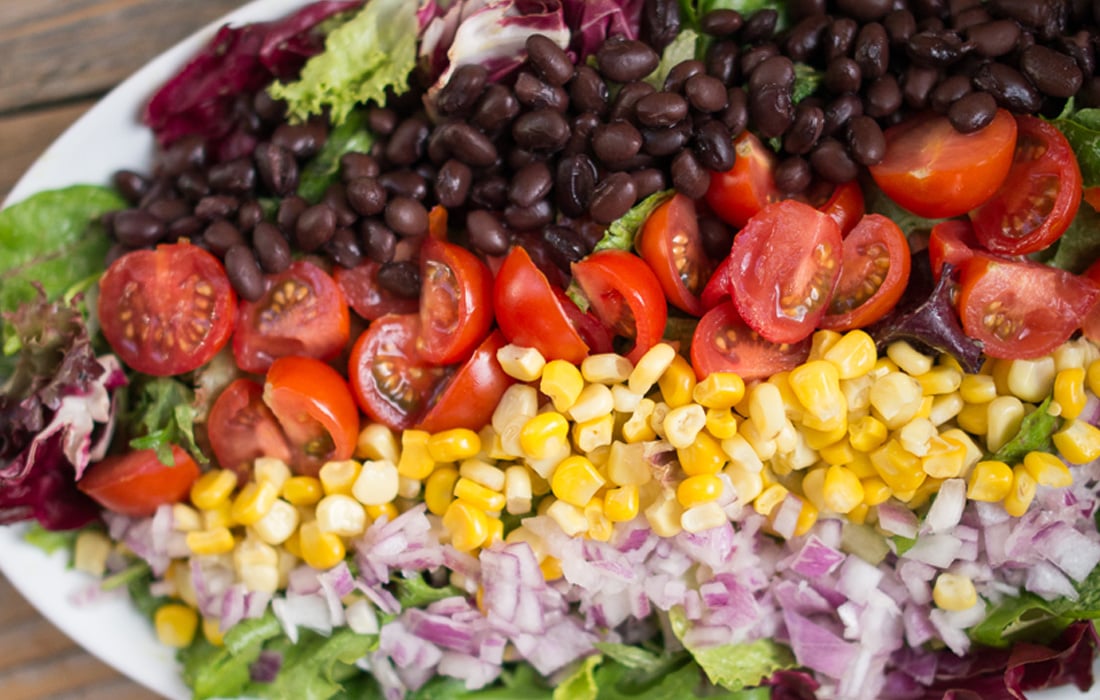 Tex Mex Salad with Easy Avocado Dressing
