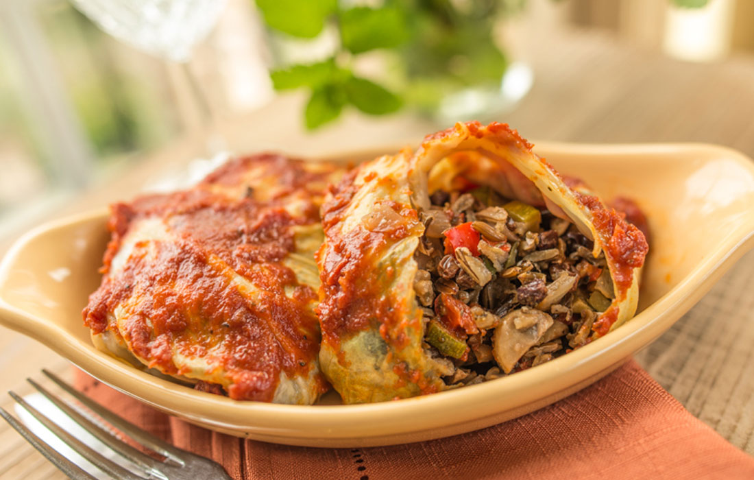 Mushroom Stuffed Cabbage Rolls