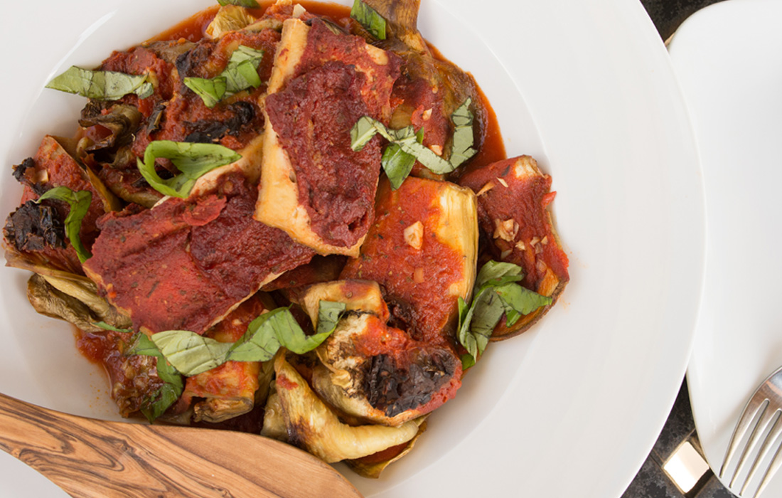 Roasted Eggplant with SunDried Tomatoes and Tofu