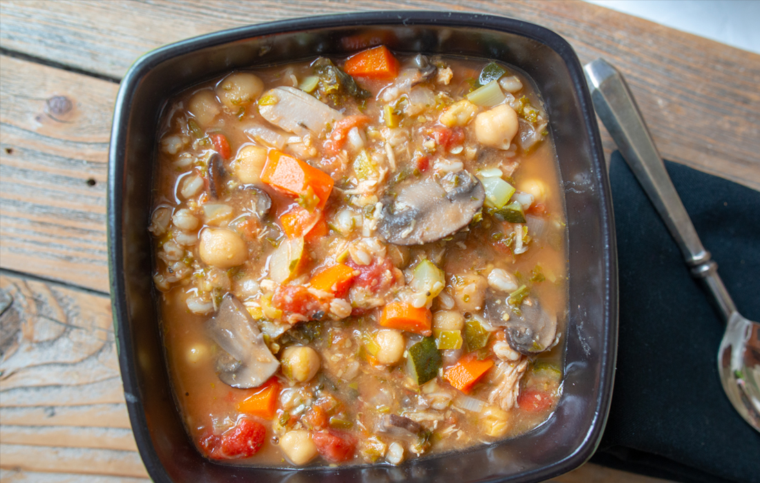 Chickpea, Kale and Farro Stew
