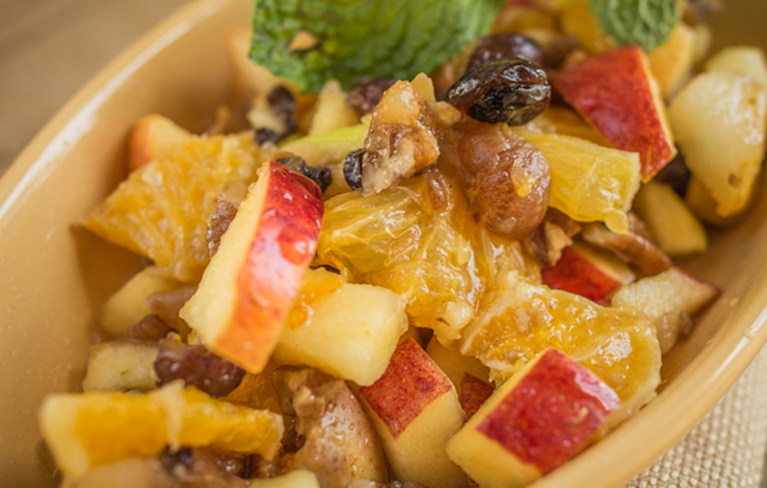 Fruit Salad with Pear Apricot Vinaigrette
