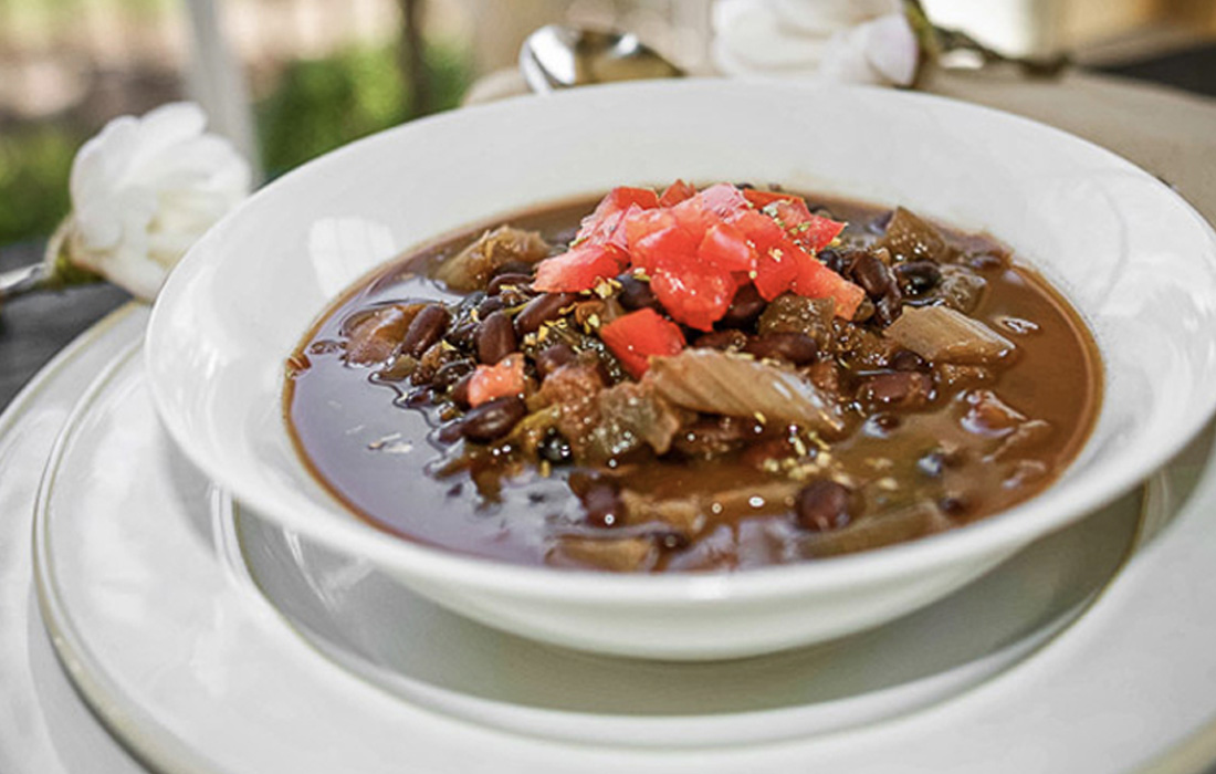 Pressure Cooker Black Beans with Eggplant