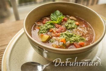 Provencal Vegetable Soup with Pumpkin Seed Pesto